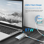 USB C HUB, Bộ chuyển đổi USB C 11 trong 1 với HDMI 4K, VGA, Type C PD, USB3.0, Ethernet RJ45, Đầu đọc thẻ SD/TF, AUX 3.5mm, Trạm kết nối tương thích với MacBook Pro/Air, các thiết bị laptop Type C khác