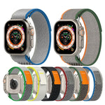 Dây đồng hồ nylon hai màu khóa dán, Dành cho Apple Watch Ultra 49mm, Dành cho Apple Watch Series 8&7 45mm/SE 2&6&SE&5&4 44mm, Dành cho Apple Watch Series 8&7 41mm/SE 2&6&SE&5&4 40mm