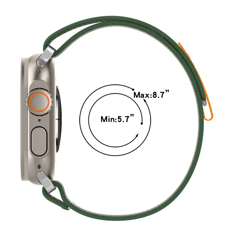 Dây đồng hồ nylon hai màu khóa dán, Dành cho Apple Watch Ultra 49mm, Dành cho Apple Watch Series 8&7 45mm/SE 2&6&SE&5&4 44mm, Dành cho Apple Watch Series 8&7 41mm/SE 2&6&SE&5&4 40mm