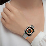 Dây đồng hồ nylon hai màu khóa dán, Dành cho Apple Watch Ultra 49mm, Dành cho Apple Watch Series 8&7 45mm/SE 2&6&SE&5&4 44mm, Dành cho Apple Watch Series 8&7 41mm/SE 2&6&SE&5&4 40mm