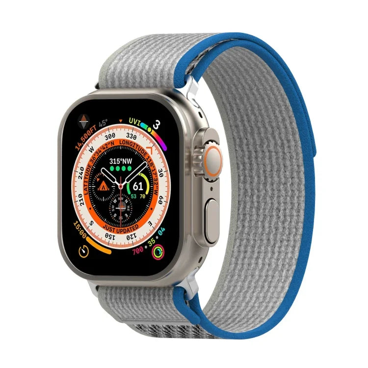 Dây đồng hồ nylon hai màu khóa dán, Dành cho Apple Watch Ultra 49mm, Dành cho Apple Watch Series 8&7 45mm/SE 2&6&SE&5&4 44mm, Dành cho Apple Watch Series 8&7 41mm/SE 2&6&SE&5&4 40mm