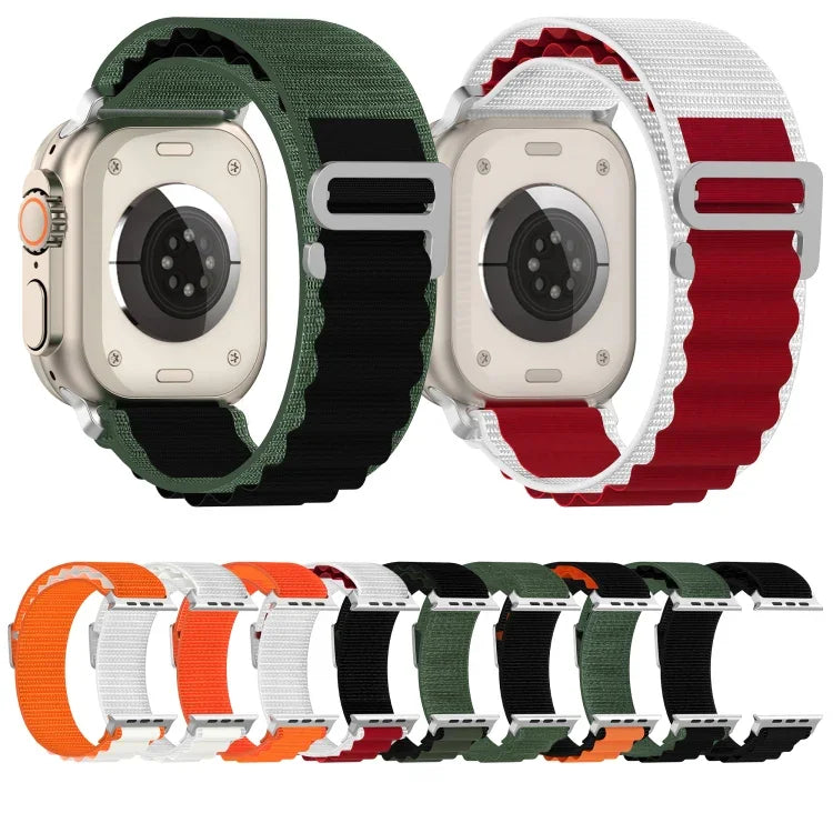 Dây đồng hồ nylon hai màu, Dành cho Apple Watch Ultra 49mm, Dành cho Apple Watch Series 8&7 45mm/SE 2&6&SE&5&4 44mm, Dành cho Apple Watch Series 8&7 41mm/SE 2&6&SE&5&4 40mm