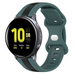 Dây đồng hồ silicone hai màu khóa bướm 20mm, cho Samsung Galaxy Watch Active 2 44mm, cho Samsung Galaxy Watch 42mm