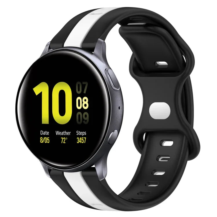 Dây đồng hồ silicone hai màu khóa bướm 20mm, cho Samsung Galaxy Watch Active 2 44mm, cho Samsung Galaxy Watch 42mm