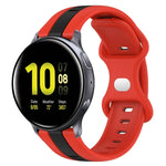 Dây đồng hồ silicone hai màu khóa bướm 20mm, cho Samsung Galaxy Watch Active 2 44mm, cho Samsung Galaxy Watch 42mm