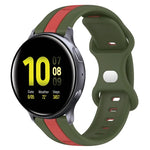 Dây đồng hồ silicone hai màu khóa bướm 20mm, cho Samsung Galaxy Watch Active 2 44mm, cho Samsung Galaxy Watch 42mm