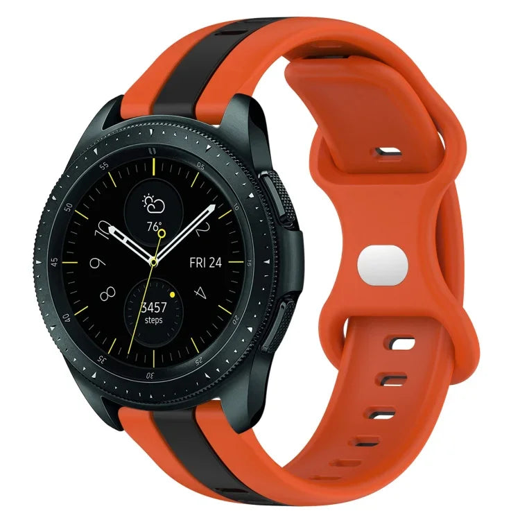 Dây đồng hồ silicone hai màu khóa bướm 20mm, cho Samsung Galaxy Watch Active 2 44mm, cho Samsung Galaxy Watch 42mm