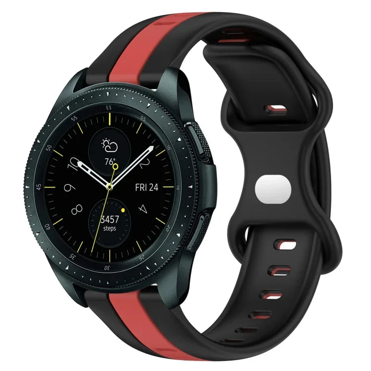 Dây đồng hồ silicone hai màu khóa bướm 20mm, cho Samsung Galaxy Watch Active 2 44mm, cho Samsung Galaxy Watch 42mm