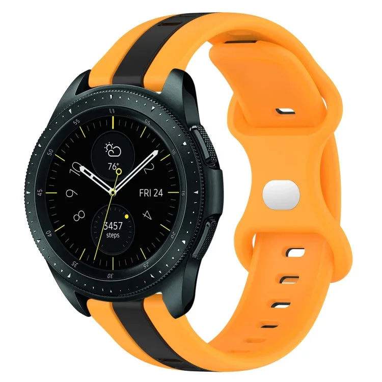 Dây đồng hồ silicone hai màu khóa bướm 20mm, cho Samsung Galaxy Watch Active 2 44mm, cho Samsung Galaxy Watch 42mm
