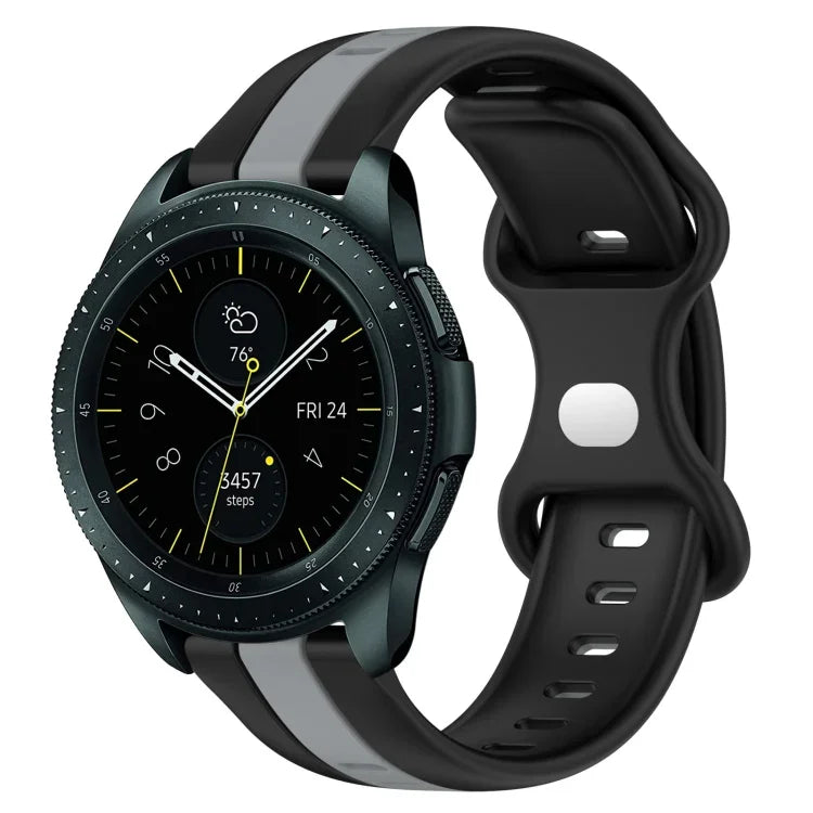Dây đồng hồ silicone hai màu khóa bướm 20mm, cho Samsung Galaxy Watch Active 2 44mm, cho Samsung Galaxy Watch 42mm