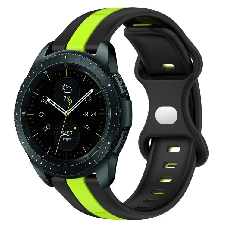 Dây đồng hồ silicone hai màu khóa bướm 20mm, cho Samsung Galaxy Watch Active 2 44mm, cho Samsung Galaxy Watch 42mm