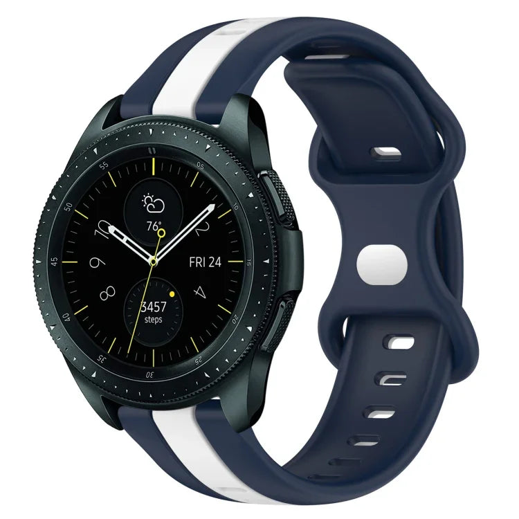 Dây đồng hồ silicone hai màu khóa bướm 20mm, cho Samsung Galaxy Watch Active 2 44mm, cho Samsung Galaxy Watch 42mm