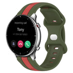 22mm Butterfly Buckle Two-Color Silicone Watch Band, For Amazfit GTR 2, For Amazfit 3, For Amazfit GTR 47mm