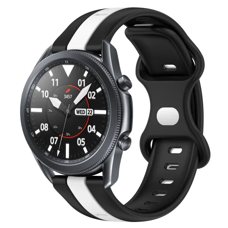 Dây đồng hồ silicone hai màu khóa bướm 22mm, cho Samsung Galaxy Watch3 45mm, cho Samsung Galaxy Watch 46mm, cho Samsung Gear S3 Classic, cho Samsung Gear S3 Frontier