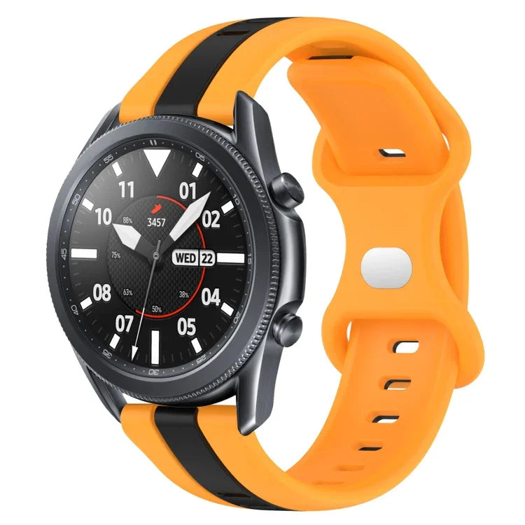 Dây đồng hồ silicone hai màu khóa bướm 22mm, cho Samsung Galaxy Watch3 45mm, cho Samsung Galaxy Watch 46mm, cho Samsung Gear S3 Classic, cho Samsung Gear S3 Frontier