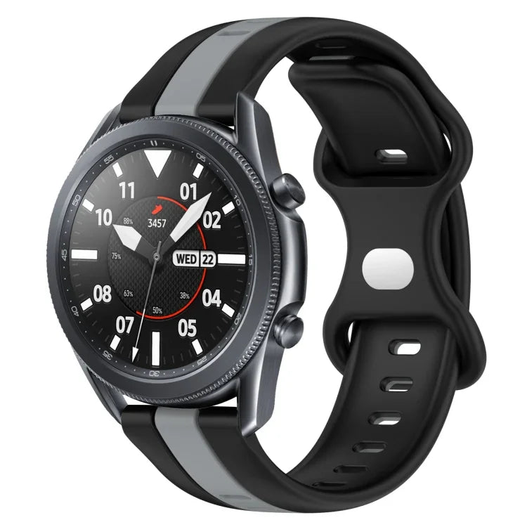 Dây đồng hồ silicone hai màu khóa bướm 22mm, cho Samsung Galaxy Watch3 45mm, cho Samsung Galaxy Watch 46mm, cho Samsung Gear S3 Classic, cho Samsung Gear S3 Frontier