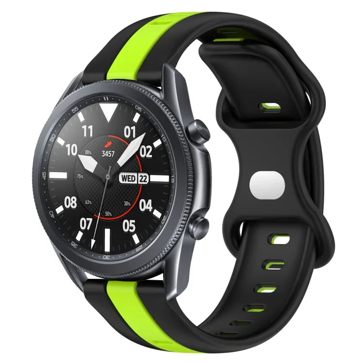 Dây đồng hồ silicone hai màu khóa bướm 22mm, cho Samsung Galaxy Watch3 45mm, cho Samsung Galaxy Watch 46mm, cho Samsung Gear S3 Classic, cho Samsung Gear S3 Frontier