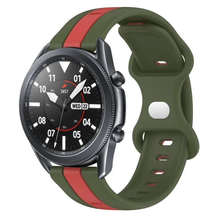 Dây đồng hồ silicone hai màu khóa bướm 22mm, cho Samsung Galaxy Watch3 45mm, cho Samsung Galaxy Watch 46mm, cho Samsung Gear S3 Classic, cho Samsung Gear S3 Frontier