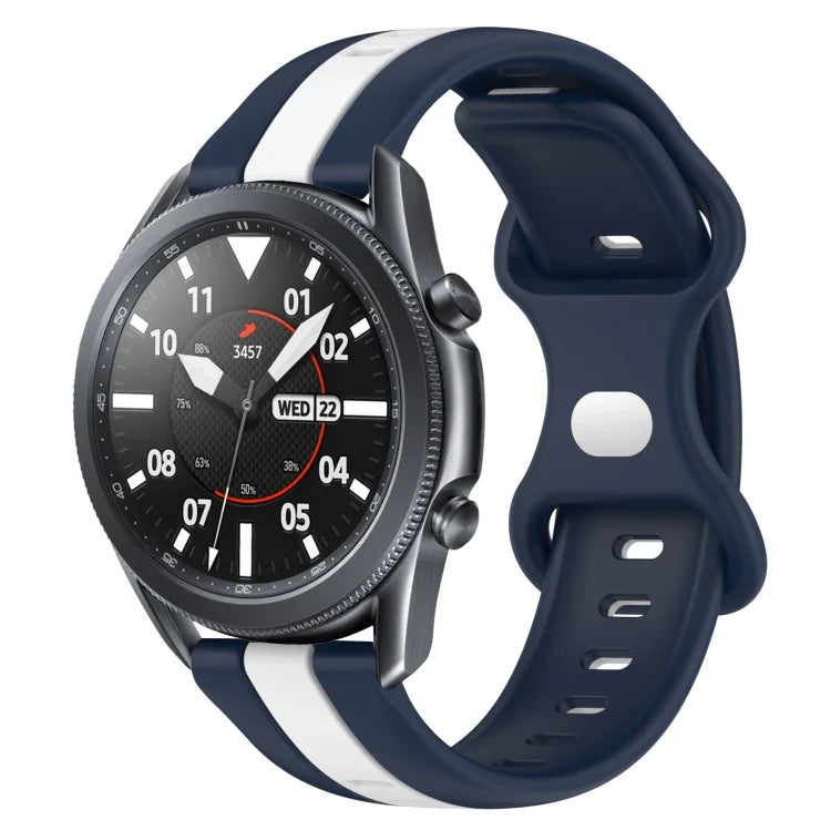 Dây đồng hồ silicone hai màu khóa bướm 22mm, cho Samsung Galaxy Watch3 45mm, cho Samsung Galaxy Watch 46mm, cho Samsung Gear S3 Classic, cho Samsung Gear S3 Frontier