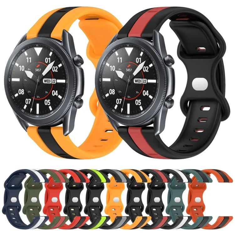 Dây đồng hồ silicone hai màu khóa bướm 22mm, cho Samsung Galaxy Watch3 45mm, cho Samsung Galaxy Watch 46mm, cho Samsung Gear S3 Classic, cho Samsung Gear S3 Frontier