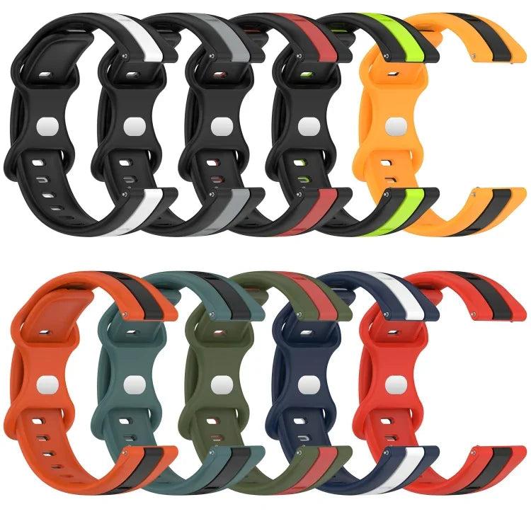 Dây đồng hồ silicone hai màu khóa bướm 22mm, cho Samsung Galaxy Watch3 45mm, cho Samsung Galaxy Watch 46mm, cho Samsung Gear S3 Classic, cho Samsung Gear S3 Frontier