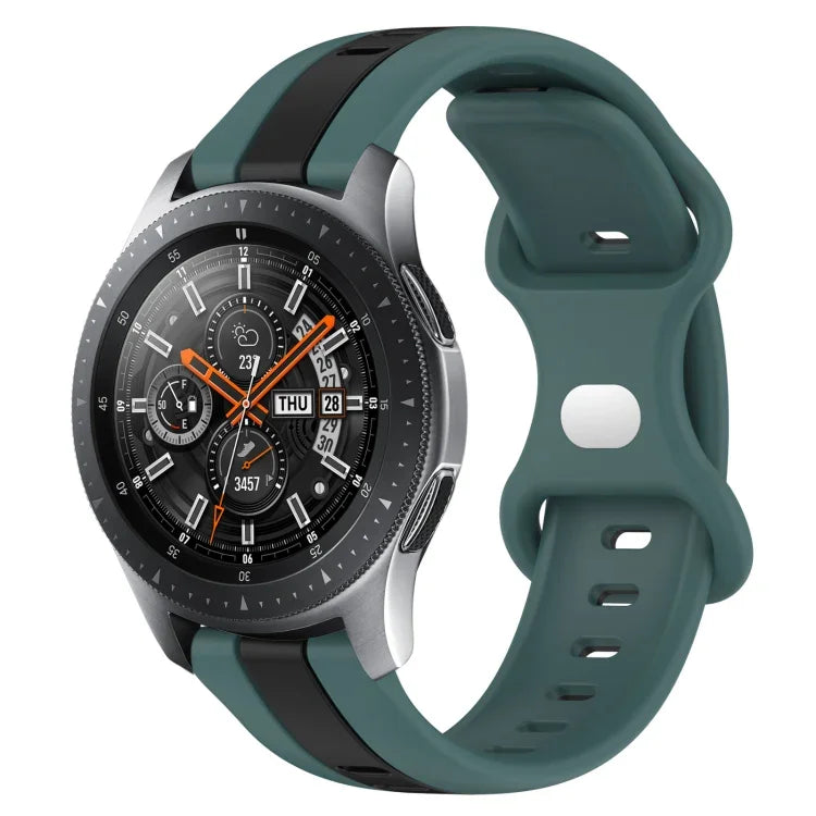 Dây đồng hồ silicone hai màu khóa bướm 22mm, cho Samsung Galaxy Watch3 45mm, cho Samsung Galaxy Watch 46mm, cho Samsung Gear S3 Classic, cho Samsung Gear S3 Frontier