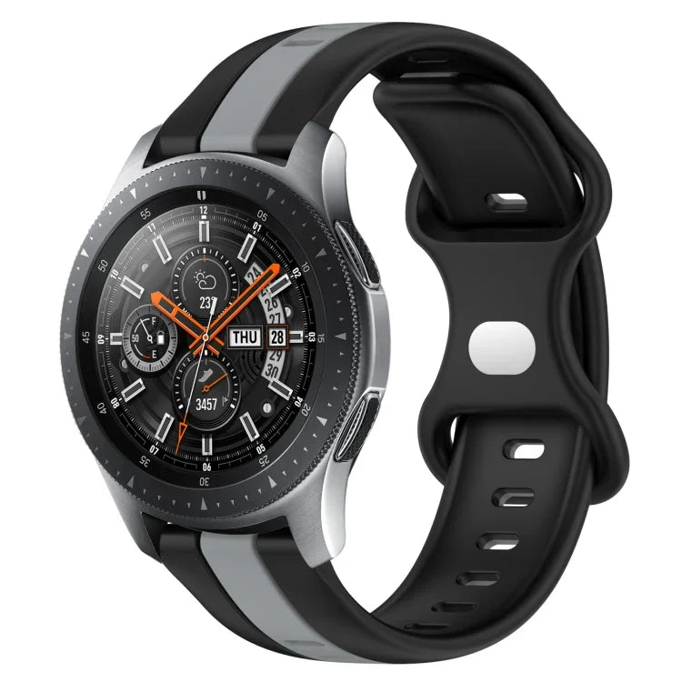 Dây đồng hồ silicone hai màu khóa bướm 22mm, cho Samsung Galaxy Watch3 45mm, cho Samsung Galaxy Watch 46mm, cho Samsung Gear S3 Classic, cho Samsung Gear S3 Frontier