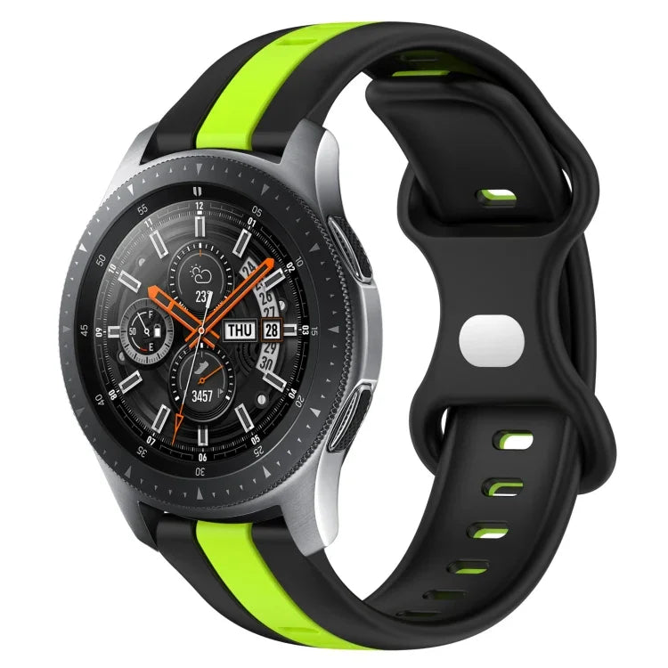 Dây đồng hồ silicone hai màu khóa bướm 22mm, cho Samsung Galaxy Watch3 45mm, cho Samsung Galaxy Watch 46mm, cho Samsung Gear S3 Classic, cho Samsung Gear S3 Frontier
