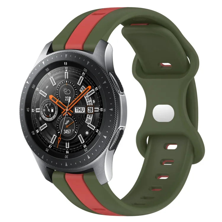 Dây đồng hồ silicone hai màu khóa bướm 22mm, cho Samsung Galaxy Watch3 45mm, cho Samsung Galaxy Watch 46mm, cho Samsung Gear S3 Classic, cho Samsung Gear S3 Frontier