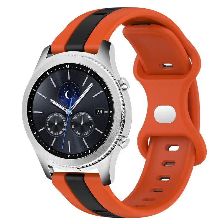 Dây đồng hồ silicone hai màu khóa bướm 22mm, cho Samsung Galaxy Watch3 45mm, cho Samsung Galaxy Watch 46mm, cho Samsung Gear S3 Classic, cho Samsung Gear S3 Frontier