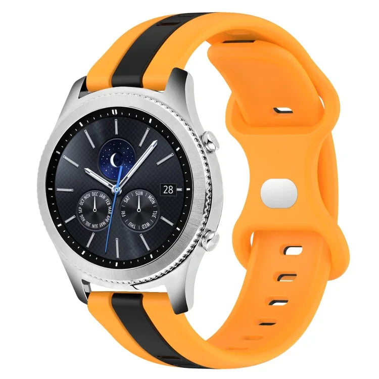 Dây đồng hồ silicone hai màu khóa bướm 22mm, cho Samsung Galaxy Watch3 45mm, cho Samsung Galaxy Watch 46mm, cho Samsung Gear S3 Classic, cho Samsung Gear S3 Frontier