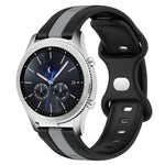 Dây đồng hồ silicone hai màu khóa bướm 22mm, cho Samsung Galaxy Watch3 45mm, cho Samsung Galaxy Watch 46mm, cho Samsung Gear S3 Classic, cho Samsung Gear S3 Frontier
