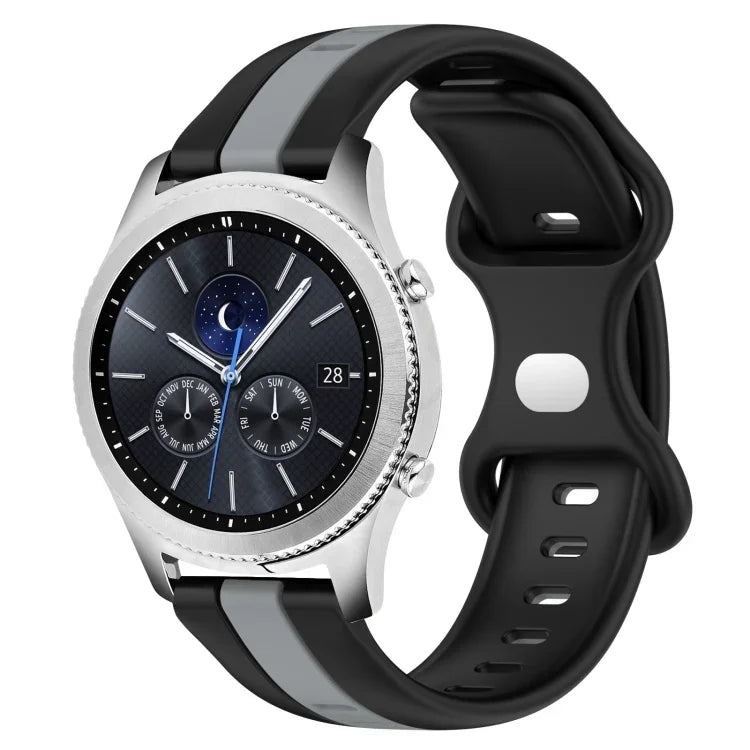 Dây đồng hồ silicone hai màu khóa bướm 22mm, cho Samsung Galaxy Watch3 45mm, cho Samsung Galaxy Watch 46mm, cho Samsung Gear S3 Classic, cho Samsung Gear S3 Frontier