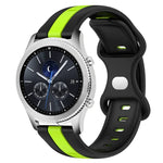 Dây đồng hồ silicone hai màu khóa bướm 22mm, cho Samsung Galaxy Watch3 45mm, cho Samsung Galaxy Watch 46mm, cho Samsung Gear S3 Classic, cho Samsung Gear S3 Frontier