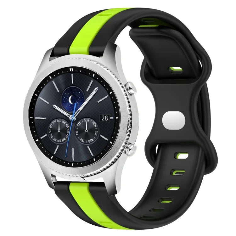 Dây đồng hồ silicone hai màu khóa bướm 22mm, cho Samsung Galaxy Watch3 45mm, cho Samsung Galaxy Watch 46mm, cho Samsung Gear S3 Classic, cho Samsung Gear S3 Frontier
