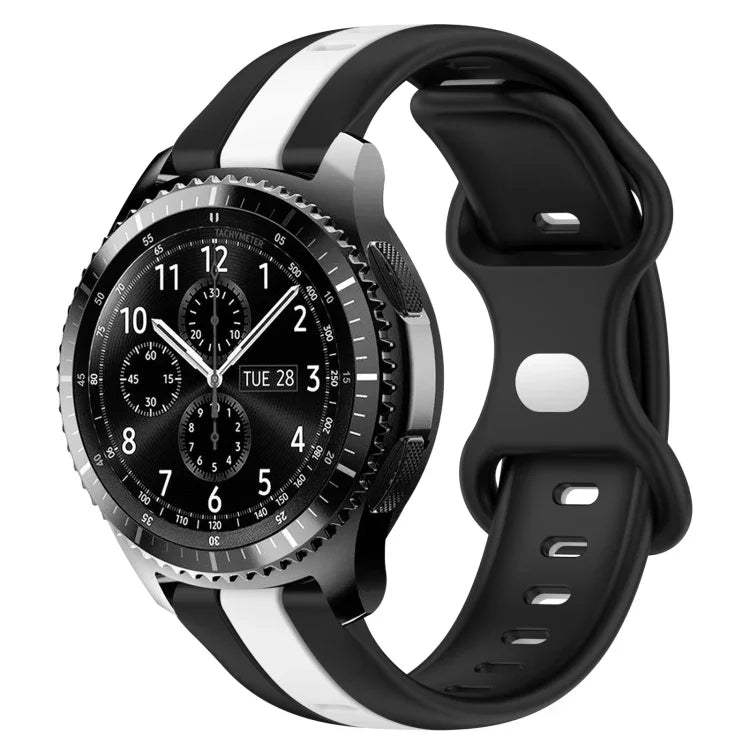 Dây đồng hồ silicone hai màu khóa bướm 22mm, cho Samsung Galaxy Watch3 45mm, cho Samsung Galaxy Watch 46mm, cho Samsung Gear S3 Classic, cho Samsung Gear S3 Frontier