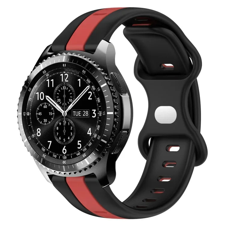 Dây đồng hồ silicone hai màu khóa bướm 22mm, cho Samsung Galaxy Watch3 45mm, cho Samsung Galaxy Watch 46mm, cho Samsung Gear S3 Classic, cho Samsung Gear S3 Frontier