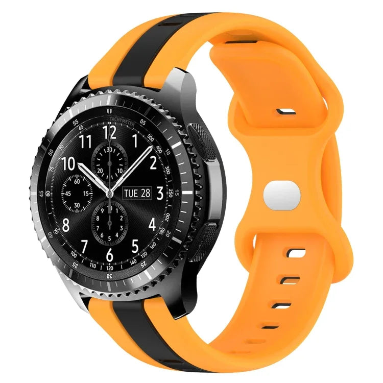 Dây đồng hồ silicone hai màu khóa bướm 22mm, cho Samsung Galaxy Watch3 45mm, cho Samsung Galaxy Watch 46mm, cho Samsung Gear S3 Classic, cho Samsung Gear S3 Frontier