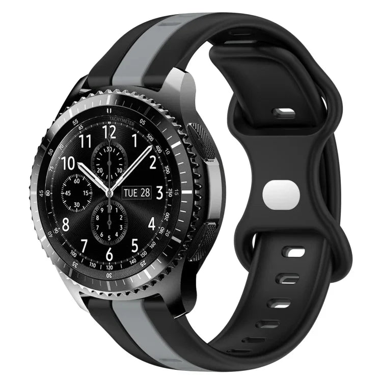 Dây đồng hồ silicone hai màu khóa bướm 22mm, cho Samsung Galaxy Watch3 45mm, cho Samsung Galaxy Watch 46mm, cho Samsung Gear S3 Classic, cho Samsung Gear S3 Frontier