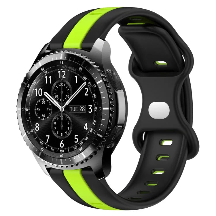 Dây đồng hồ silicone hai màu khóa bướm 22mm, cho Samsung Galaxy Watch3 45mm, cho Samsung Galaxy Watch 46mm, cho Samsung Gear S3 Classic, cho Samsung Gear S3 Frontier