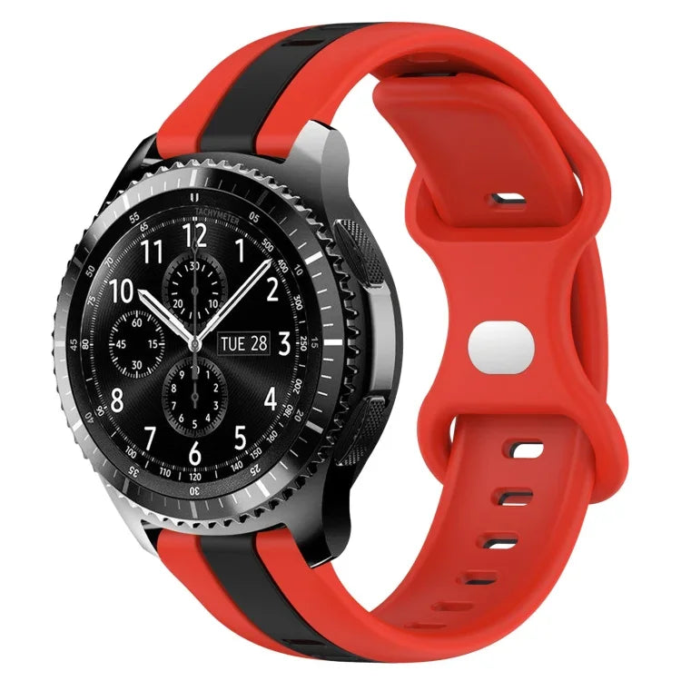 Dây đồng hồ silicone hai màu khóa bướm 22mm, cho Samsung Galaxy Watch3 45mm, cho Samsung Galaxy Watch 46mm, cho Samsung Gear S3 Classic, cho Samsung Gear S3 Frontier