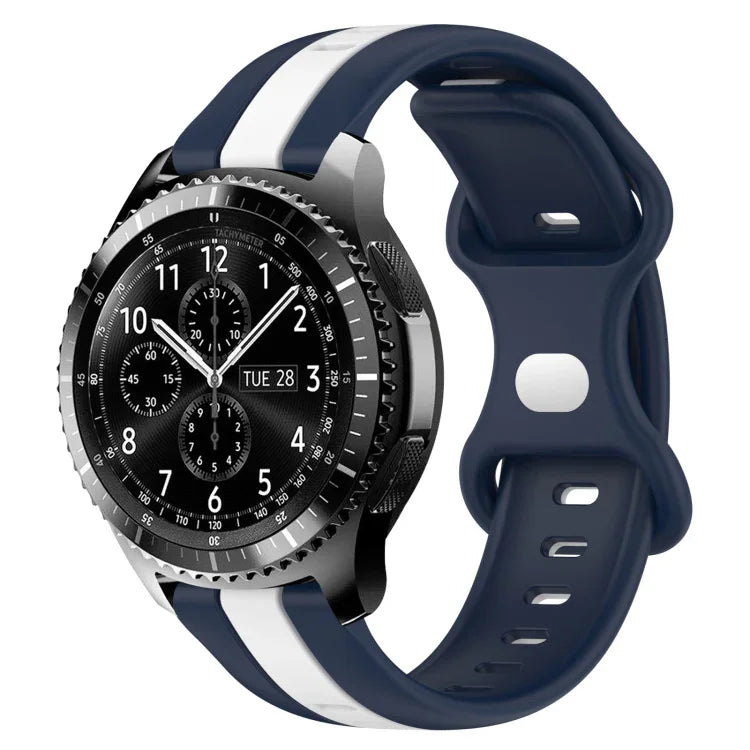 Dây đồng hồ silicone hai màu khóa bướm 22mm, cho Samsung Galaxy Watch3 45mm, cho Samsung Galaxy Watch 46mm, cho Samsung Gear S3 Classic, cho Samsung Gear S3 Frontier