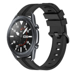 Dây đồng hồ silicone sọc lõm 22mm, dành cho Samsung Galaxy Watch3 45mm, Samsung Galaxy Watch 46mm, Samsung Gear S3 Classic, Samsung Gear S3 Frontier