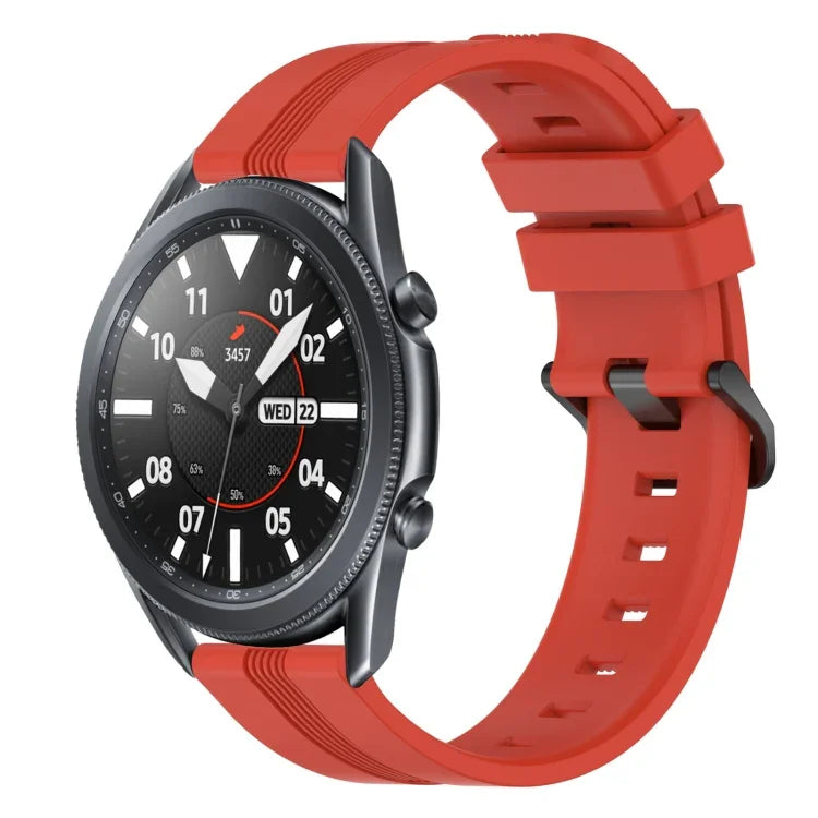 Dây đồng hồ silicone sọc lõm 22mm, dành cho Samsung Galaxy Watch3 45mm, Samsung Galaxy Watch 46mm, Samsung Gear S3 Classic, Samsung Gear S3 Frontier