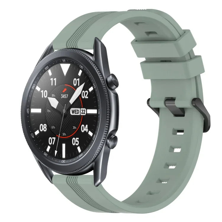 Dây đồng hồ silicone sọc lõm 22mm, dành cho Samsung Galaxy Watch3 45mm, Samsung Galaxy Watch 46mm, Samsung Gear S3 Classic, Samsung Gear S3 Frontier