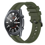 Dây đồng hồ silicone sọc lõm 22mm, dành cho Samsung Galaxy Watch3 45mm, Samsung Galaxy Watch 46mm, Samsung Gear S3 Classic, Samsung Gear S3 Frontier