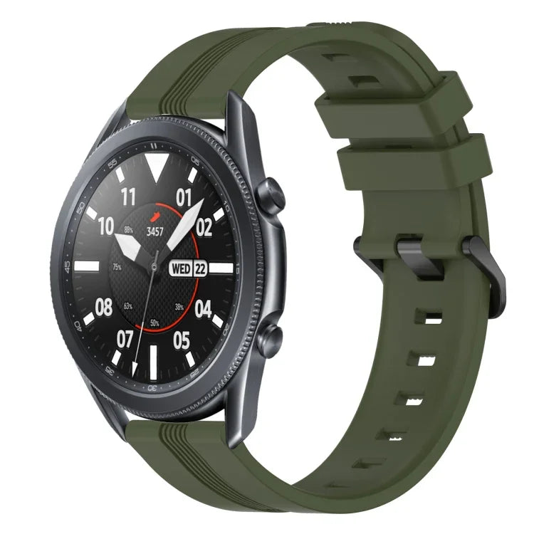 Dây đồng hồ silicone sọc lõm 22mm, dành cho Samsung Galaxy Watch3 45mm, Samsung Galaxy Watch 46mm, Samsung Gear S3 Classic, Samsung Gear S3 Frontier