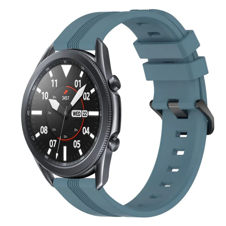 Dây đồng hồ silicone sọc lõm 22mm, dành cho Samsung Galaxy Watch3 45mm, Samsung Galaxy Watch 46mm, Samsung Gear S3 Classic, Samsung Gear S3 Frontier