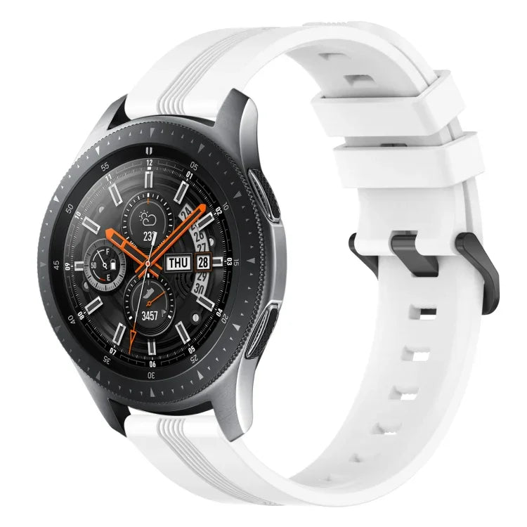 Dây đồng hồ silicone sọc lõm 22mm, dành cho Samsung Galaxy Watch3 45mm, Samsung Galaxy Watch 46mm, Samsung Gear S3 Classic, Samsung Gear S3 Frontier