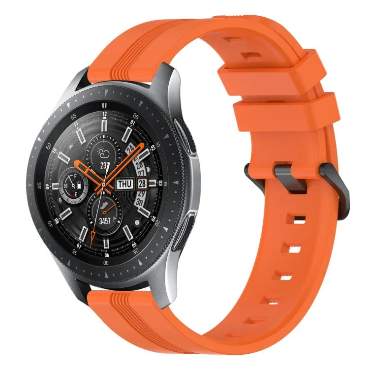 Dây đồng hồ silicone sọc lõm 22mm, dành cho Samsung Galaxy Watch3 45mm, Samsung Galaxy Watch 46mm, Samsung Gear S3 Classic, Samsung Gear S3 Frontier